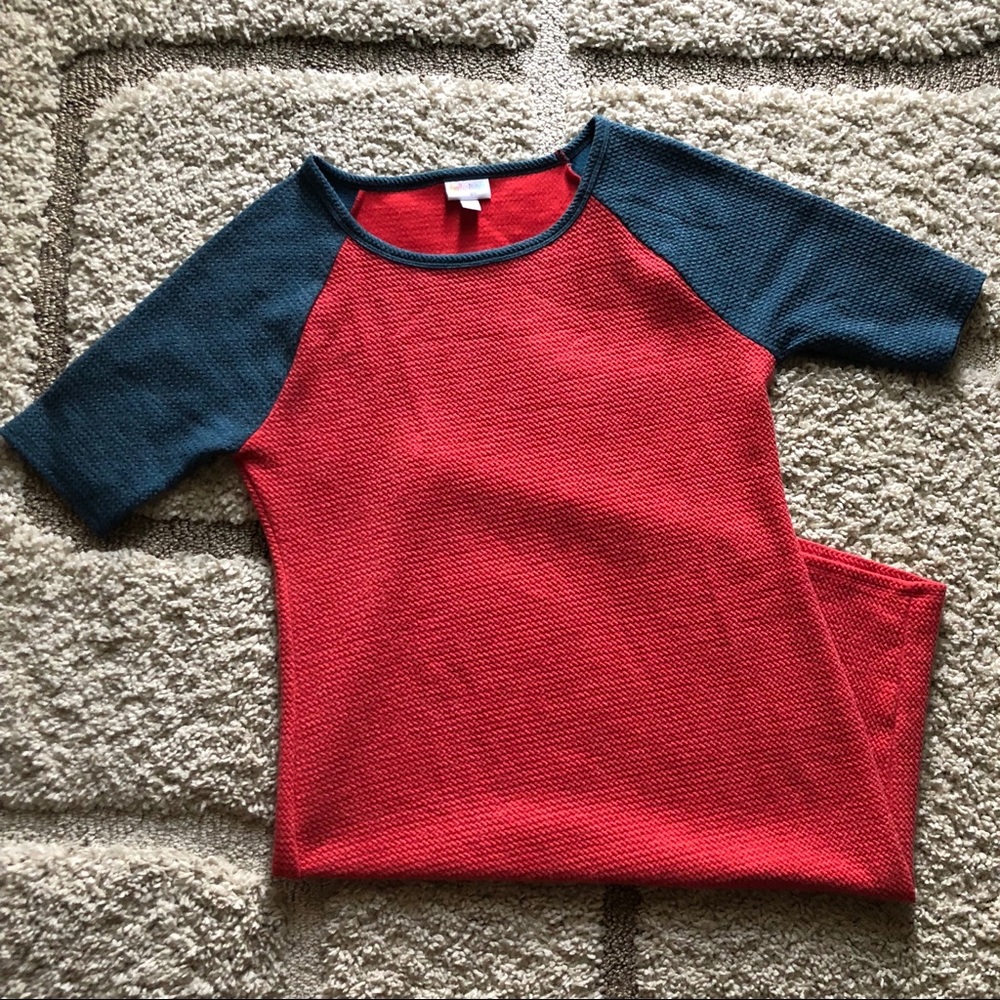 Lularoe Julie Solid Red and Blue